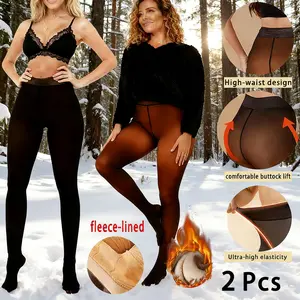 Fleece Lined Winter Tights Women - Thermal Warm Opaque Pantyhose Thick Sheer Leggings,Plus SizeWaisted Winter Warm Leggings Leggings Under Dress for Winter with Plush Inner Layer,High quality Tights,Soft and Breathable,5 colour Fit Elegant