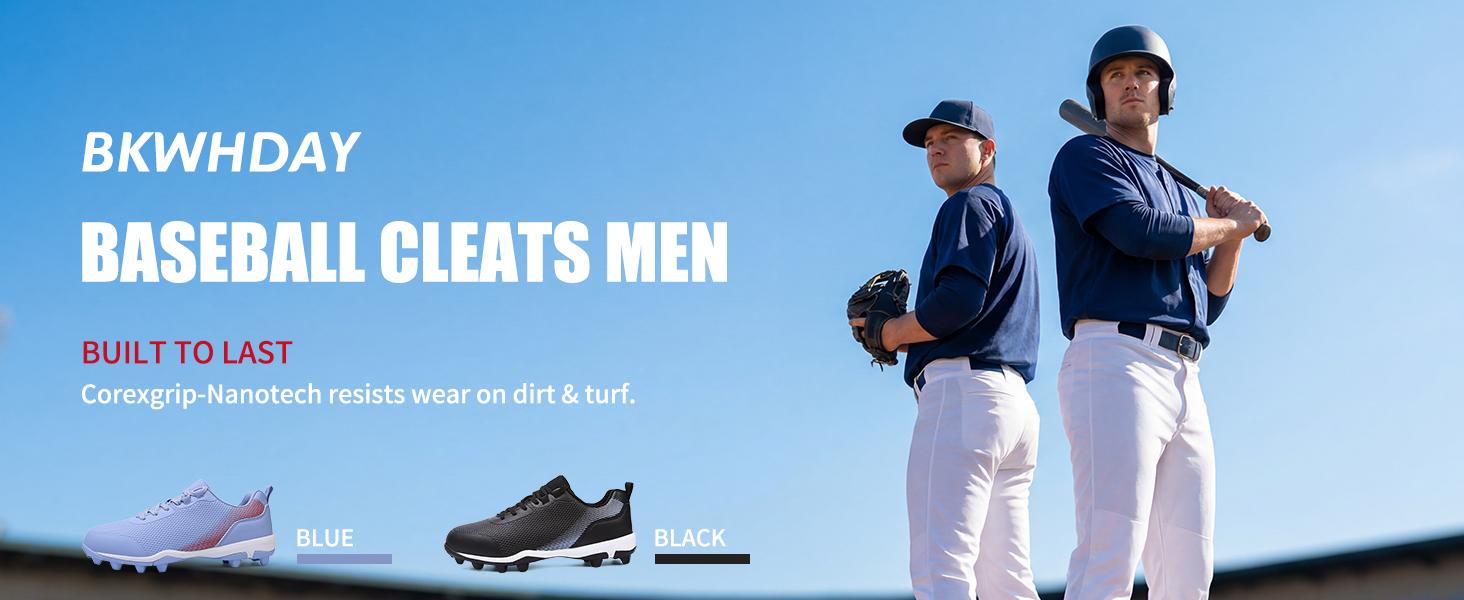 Baseball Cleats Men Molded Rubber Studs Mens Softball Shoes Turf Dirt Fields