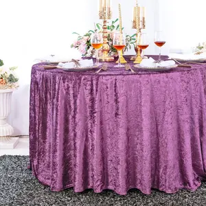 120" Round Ice Crushed Velvet (200 GSM) Tablecloth - Mauve (1pc)