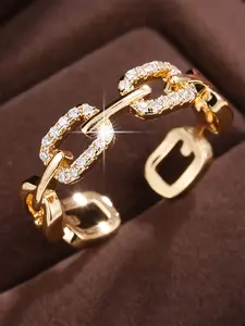 1 PC Charm Cubic Zirconia Stackable Engagement Ring For Women For Valentine's Day Gift Wedding Anniversary Party Jewelry