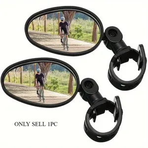 Bike Mirror 360 Degree Adjustable Rotatable Handlebar Mirror Wide Angle Bicycle Mirror Cycling Rear View Mirror Shockproof Acrylic Convex Mirror Safe Rearview Mirror For Mountain Road Bike