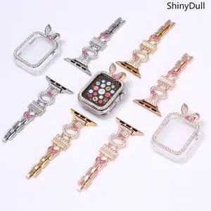 Rabbit Rhinestone Apple Watch Band – Sparkly Metal Bracelet Strap for 38–49mm (Series 1–10, SE, Ultra / Ultra 2), Cute Jewelry Style