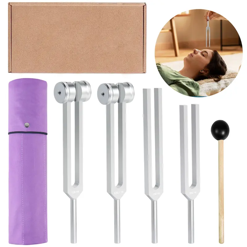 Besmory Resonance Sound Healing Tuning Fork Set 4-Piece with