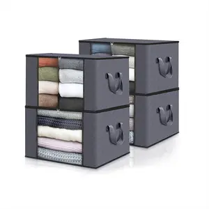 Foldable Storage Bag with Zipper and Handle, 24x16x14 Inch Handheld Organizer, Reinforced Fabric Pouch for Home, Travel Organizer Bag, Perfect Gift for Mom