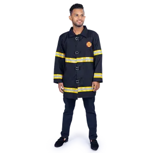 FireFighter Costume For Adults - Long Sleeves Jacket with Reflective Stripes & Hook Closure - Fireman Roleplay Outfit For Halloween, Pretend Play Fun, Fantasy Theme Party & Cosplay - One Size Fits Most