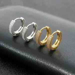 Rhinestone Decorated Hoop Earrings (1 Pair), Elegant All-match Jewelry for Girls Gift, Female Classic Fashion Accessories for Daily Wear Sparkling Zirconia