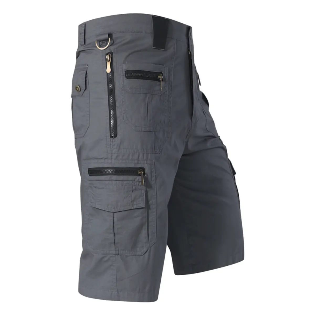 Functional Utility Cargo Shorts: Zippered Pockets for Convenient Carry & Relaxed Daily Style