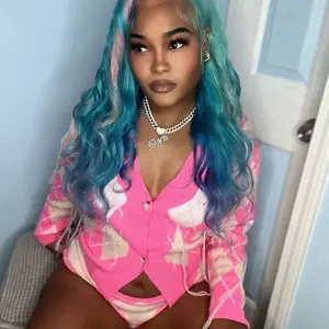“Blueberry Nerdz” 22 inch 613 Transparent Human Hair 180% Density custom dyed