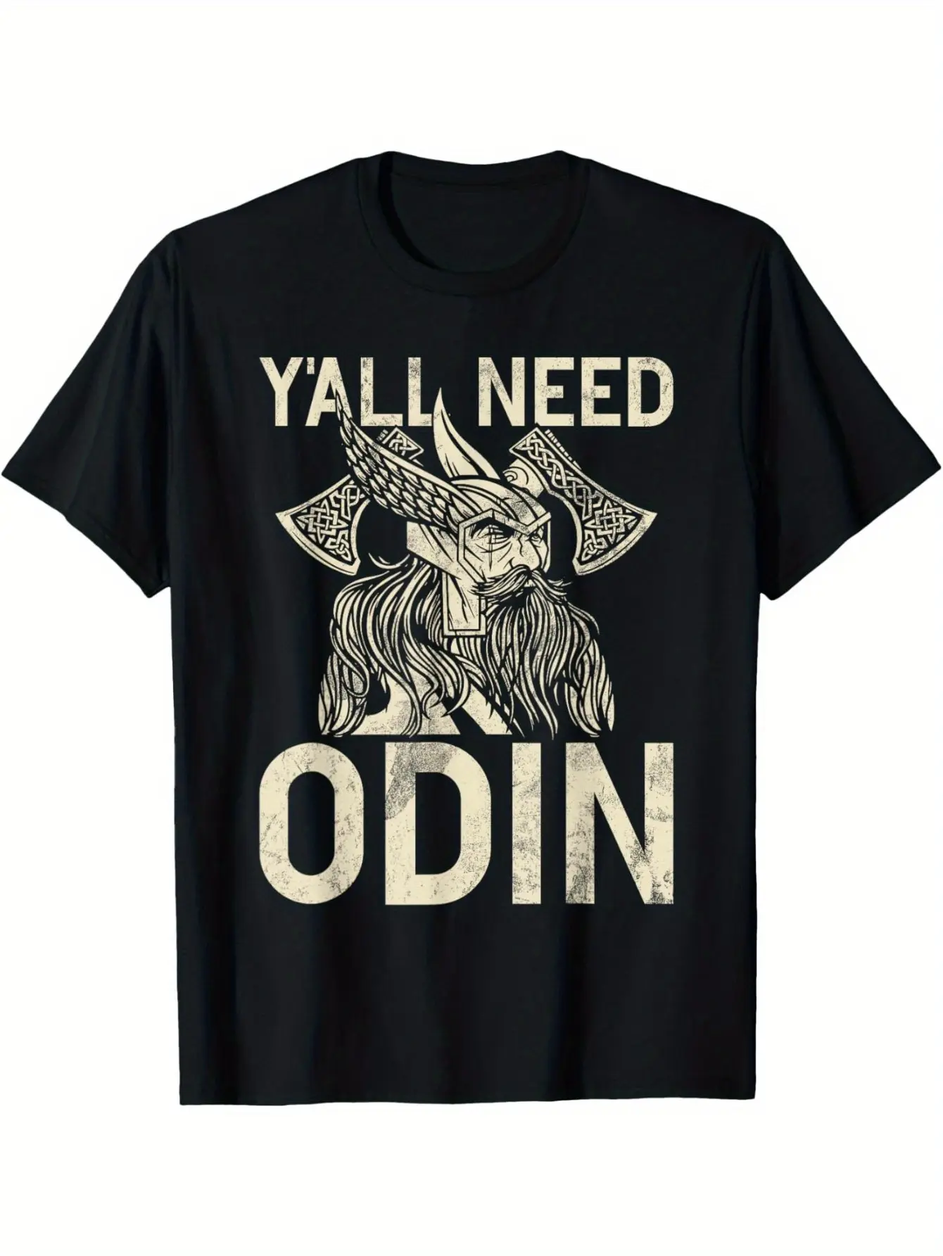 Odin Viking T-Shirt for Everyone, Comfortable Crew unisex soft cotton short sleeve t shirt, vintage graphic casual tee for men women teens, perfect birthday holiday gift for camping travel gym daily street casual wear