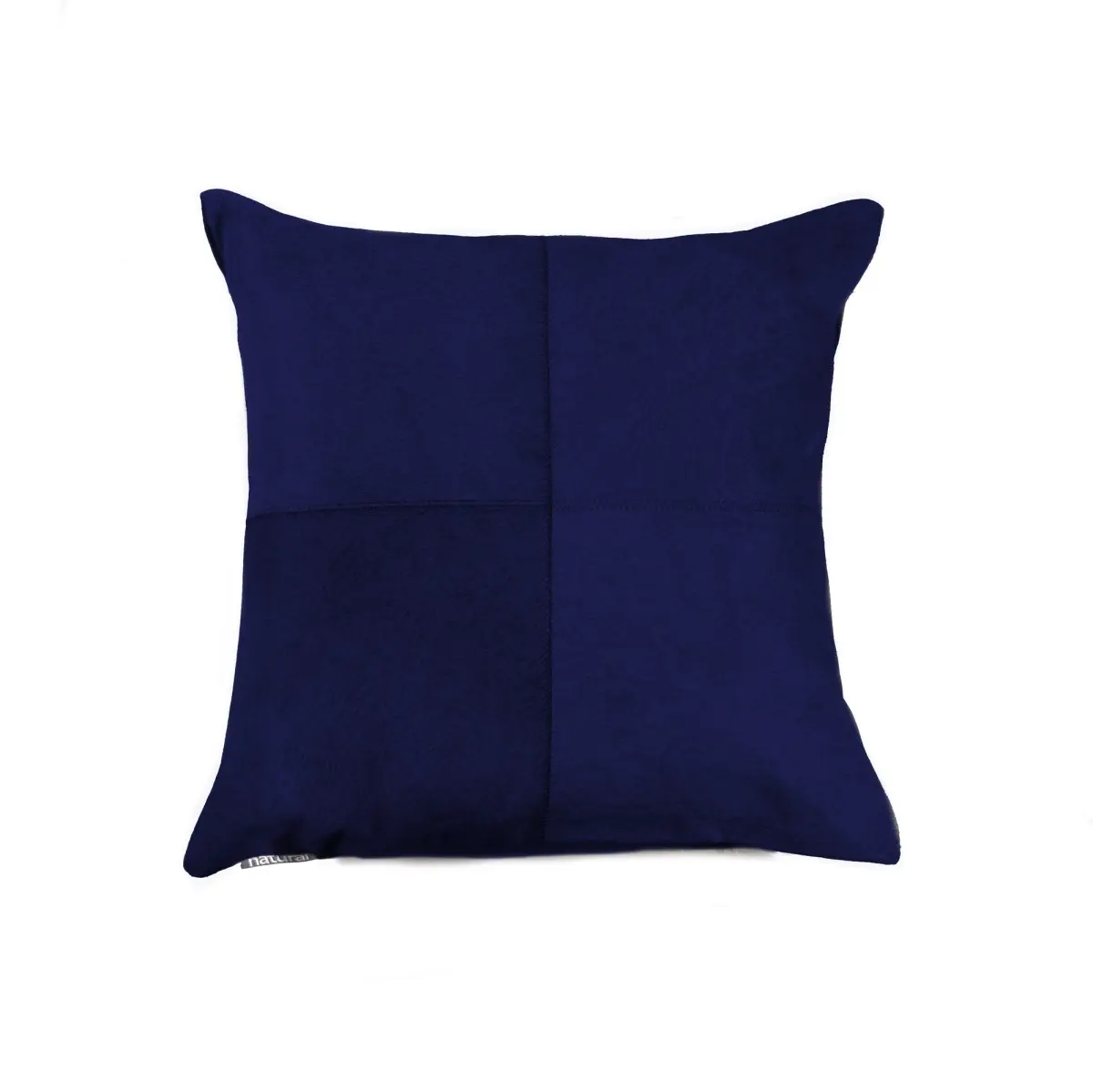 Torino Quattro Leather Pillow - Navy, 18 X 18 In., Natural Soft & Smooth Pile, Tufted Design, Polyfil Insert, Hidden Zipper Closure, Dry Clean Only, UPC 676685046567, Rectangular Block Style Standard Pillows