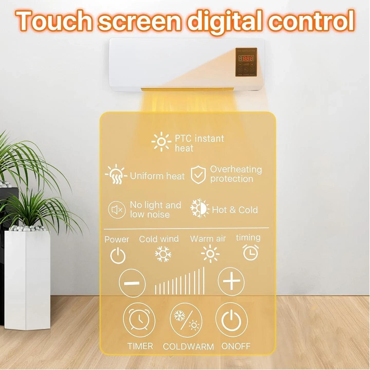 Viral All-Season Wall Fan & Heater ️ Dual Mode Warm & Natural Wind - No Space Needed, Quiet Comfort for Living Room & Bedroom