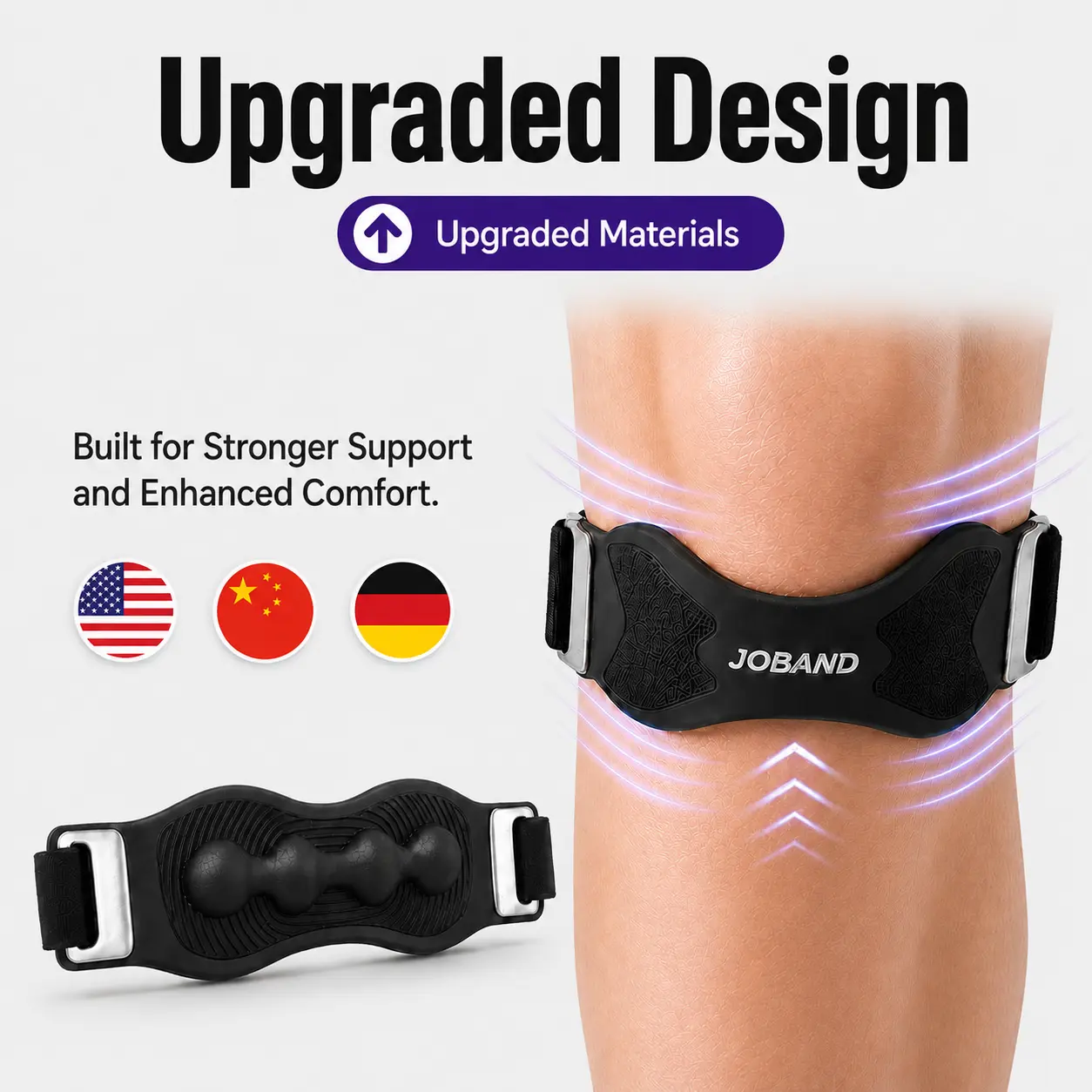 HYPICHOR 2 Pack Patellar Tendon Knee Straps for Men & Women, Adjustable Knee Support Brace with 3D Multi-Point Cushion Pad for Running, Basketball, Gym & Sports