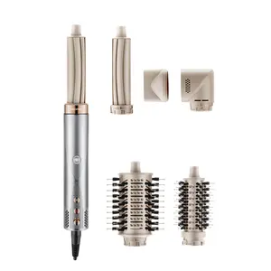 AirEdge A3 5-in-1 Lightweight Hot Air Styler Wrap, Automatic Curling Blow Dryer with High-Speed Drying, Negative Ion Frizz Control, Round/Oval Brushes for Easy Curls & Long-Lasting Styles