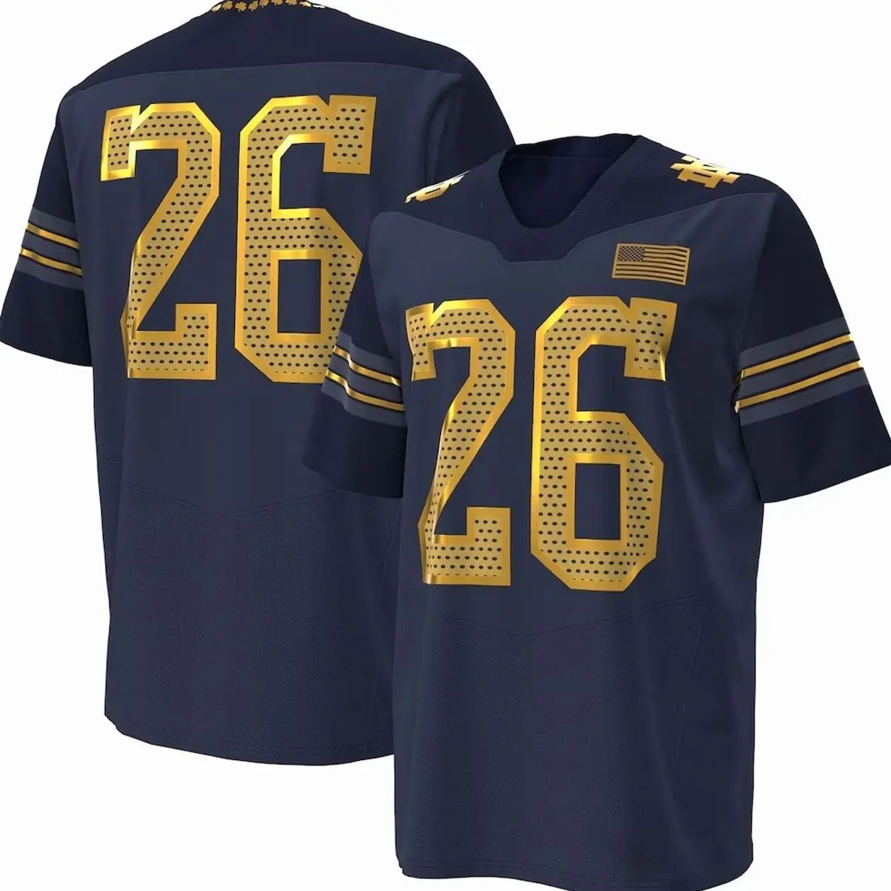 Unisex Football #26 Notre Dame Fighting Irish Under A 2026 Shamrock Series Replica Football Jersey - Navy