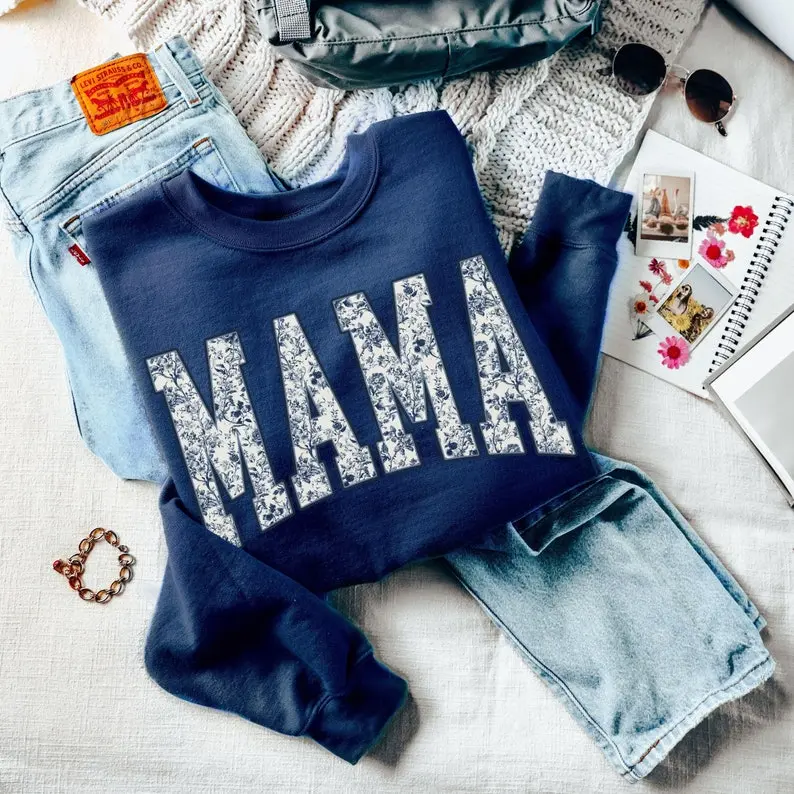 Mama Floral Sweatshirt, Cozy Mom Crewneck, New Mommy Gift Idea, Mother’s Day Present