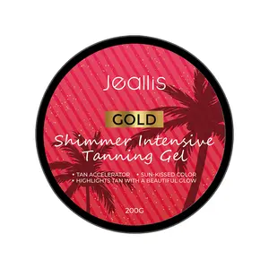 Jeallis gold shimmer dark tanning gel for outdoor sun 200g