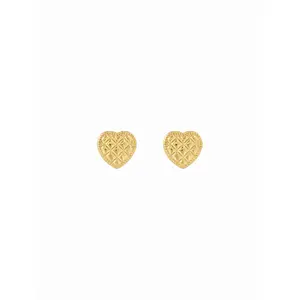 Cider TEXTURED HEART STUD EARRINGS