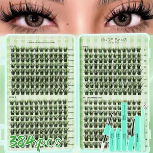 Surprise DIY False Eyelash Extension Kit, Natural Look with Dense Effect, Non-Toxic D Curl Lashes for Home Use, Mixed Styles