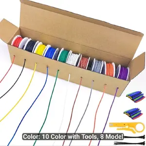 10 Professional Grade Electrical Wire Set 16-30 AWG with Tools 4m Rolls Insulated for Auto Home Power Wiring All-in-One Kit