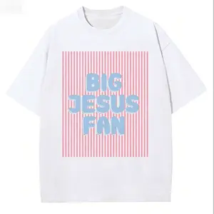 Unisex Big Jesus Fan Unisex Washed T-Shirt Plus Size Shirt Cotton Streetwear