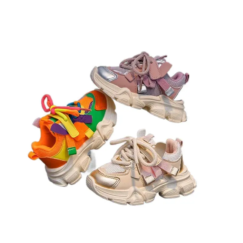 Stylish Girls' Dad Shoes - High-Top, Breathable & Comfortable Sports Sneakers with Shock Absorption, Lightweight Outdoor Activities, Casual Lace-Up Design, Shoes |   HighTop Sneakers |   Breathable Upper, Girls Pink shoes  children guernsey