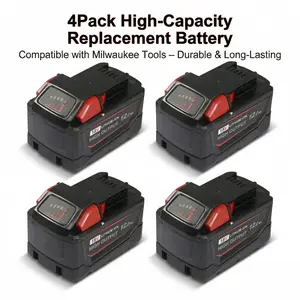 2/4Pack 12.0Ah m18 High-Capacity Battery Replacement, Compatible with Milwaukee 18V Lithium-Ion Tools—Delivers extended runtime for M18 cordless power tools. Compatible models: 48-11-1862, 48-11-1852, 48-11-1880，milwaukee accessories