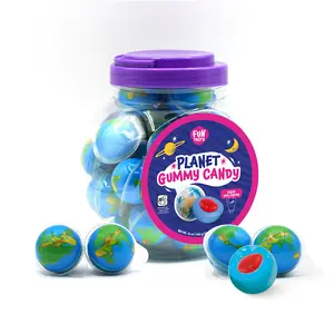 Funtasty Earth Planet Gummy Balls Candy with Jam Center, (30 Count)