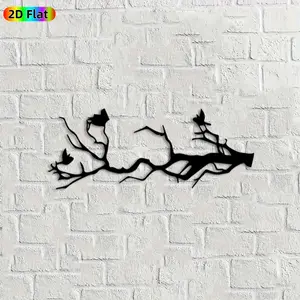 1pc Twig Metal Wall Art, Natural Twig Statue Mural, Ideal Gift for New Year, Easter, Nature Decor Enthusiasts, Weather-Resistant Metal Wall Decor Wall Sculptures, Perfect for Garden Wall & Backyard Fence, Unique Outdoor Ornament for Nature Lovers