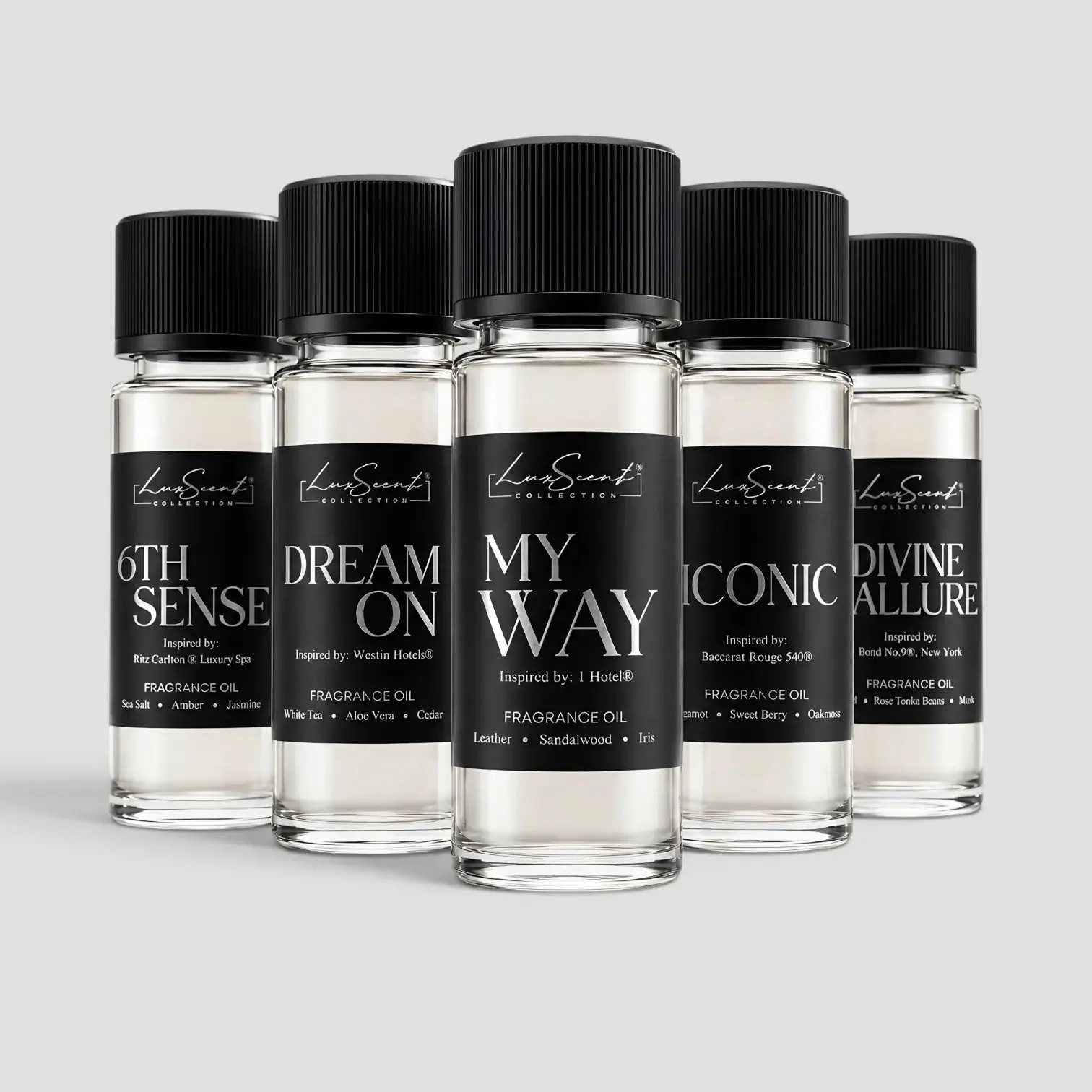 Hotel-Inspired Fragrance Oil Discovery Set – 5 Luxury Diffuser Oils, 20mL Each – Home Fragrance Scent Oil Sampler, works with any diffuser