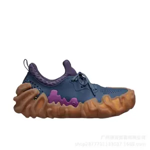 Trendy casual shoes, lace-up fingerprint sneakers, fashionable breathable water-resistant clogs