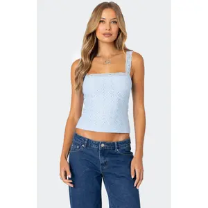 Edikted Women's Virginia Lace Trim Eyelet Tank Top