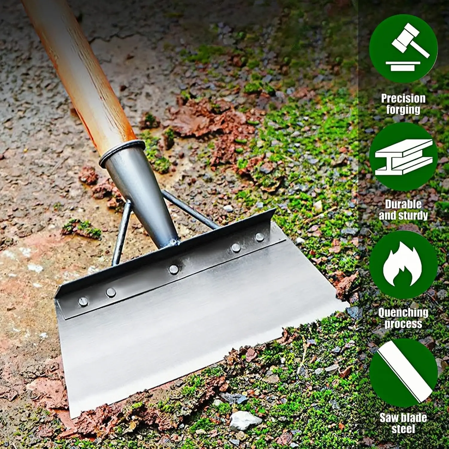 Handleless Stainless Steel Shovel for Outdoor Garden Cleaning Multifunctional Yard Weeding Tool with Precision Forging Durability & Quenching Process