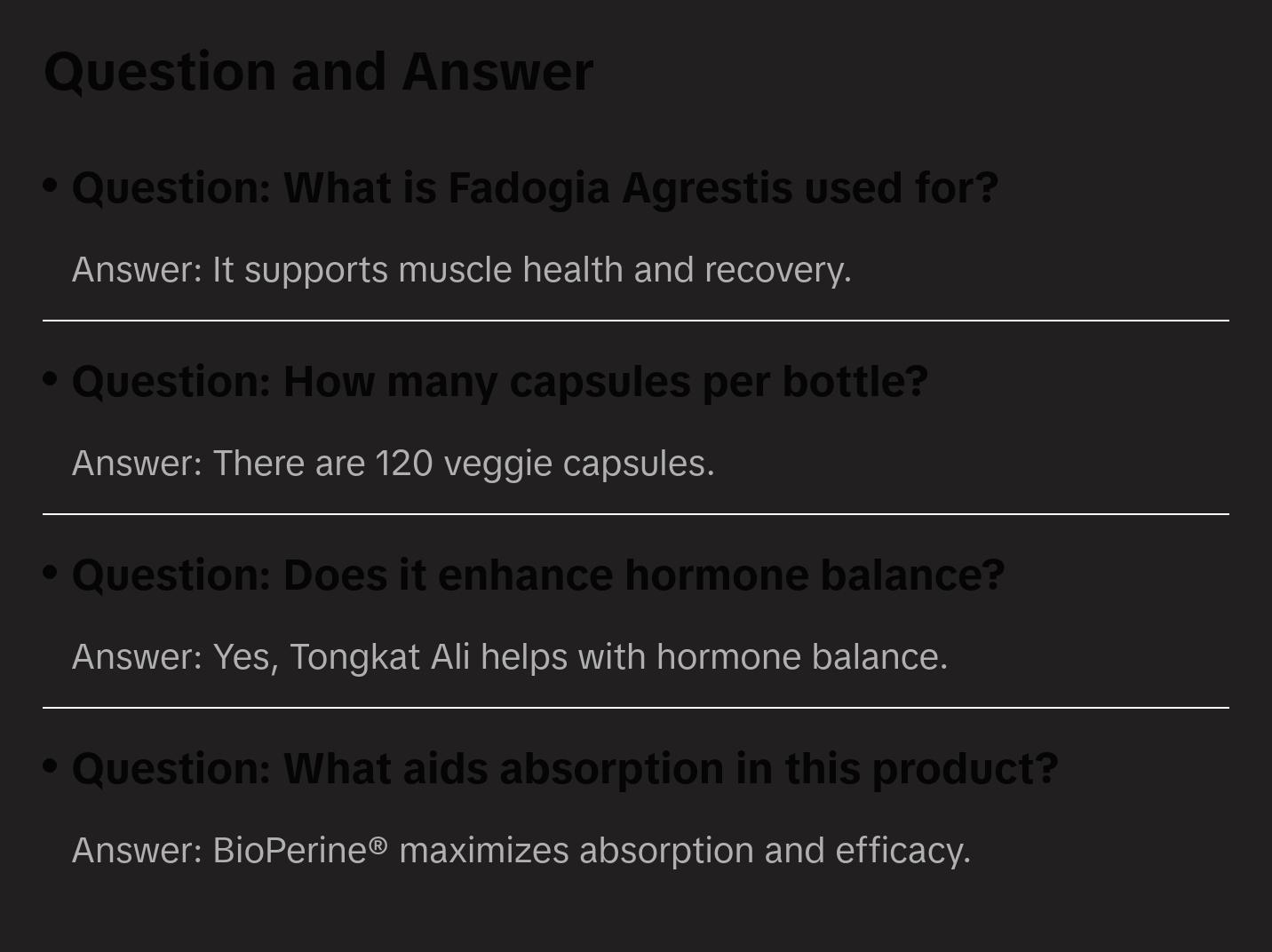 Fadogia Agrestis Extract with Tongkat Ali