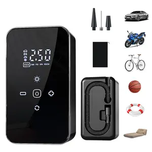 Tire Inflator Portable Air Compressor - Air Pump For Car Tires with Digital Pressure Gauge, LED Light and Auto Shut-Off Function - Cordless Pump for Car, Motorcycle, Bicycle, Ball