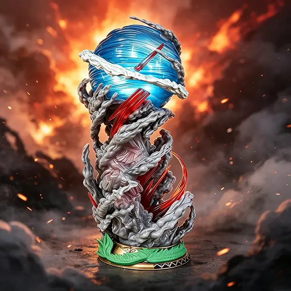 DBZ animation energy impact hand-with luminous energy ball+movable combat posture, dynamic collection of statues, suitable for display and gift giving