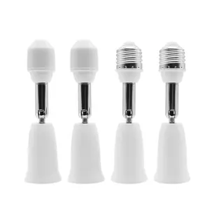 4-Pack E26/E27 Medium Screw Base Light Socket Extender, 4.5 in Extension, 90-Degree Vertical Adjustable & 360-Degree Horizontal Rotatable, 100V-250V, Max 150W Converter for Garage, Shed, Office, Workshop, Recessed Lighting