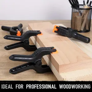 5pcs Heavy Duty Spring Clamps Large Wood Clamps with 30Lbs Powerful Clamping Force Deep Throat Nylon Clamps for Woodworking Photography Backdrop Household Use Cover Holding Wood Gluing