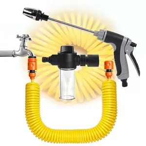 Garden Watering Hose, Spring Water Hose, Car Wash Hose, Spray Nozzle, Nipple, Connector, High Pressure Multi-Function Sprayer