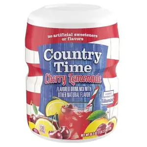 Country Time Cherry Lemonade Powdered Drink Mix, 1 Canister, for Shareable Refreshment, Naturally Flavored with Other Natural Flavor, No Artificial Sweeteners or Flavors, 18.3 oz
