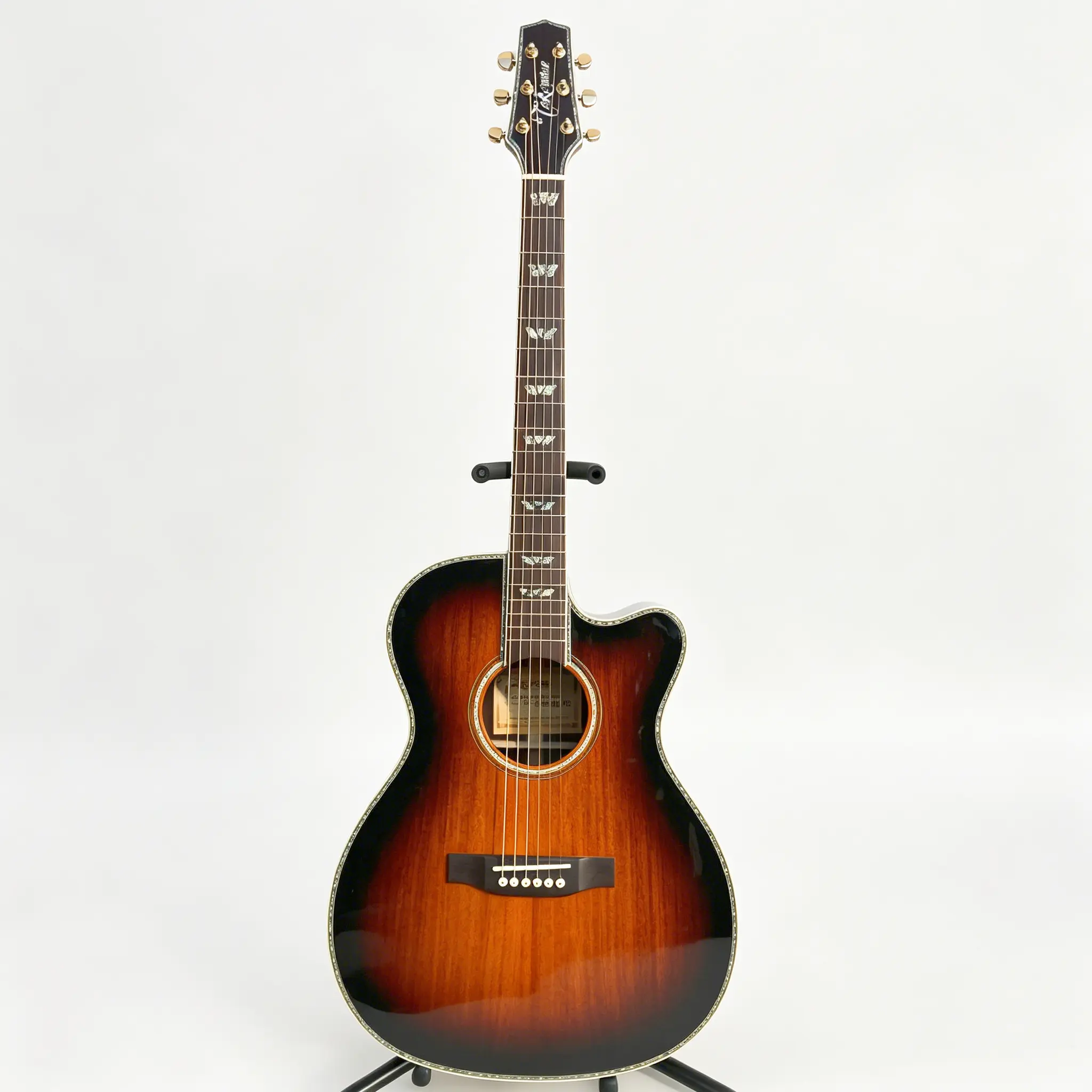 Tkmine acoustic guitar Sunset color Spruce wood top, rosewood back panel Rosewood Fretboard Oyster shell inlay