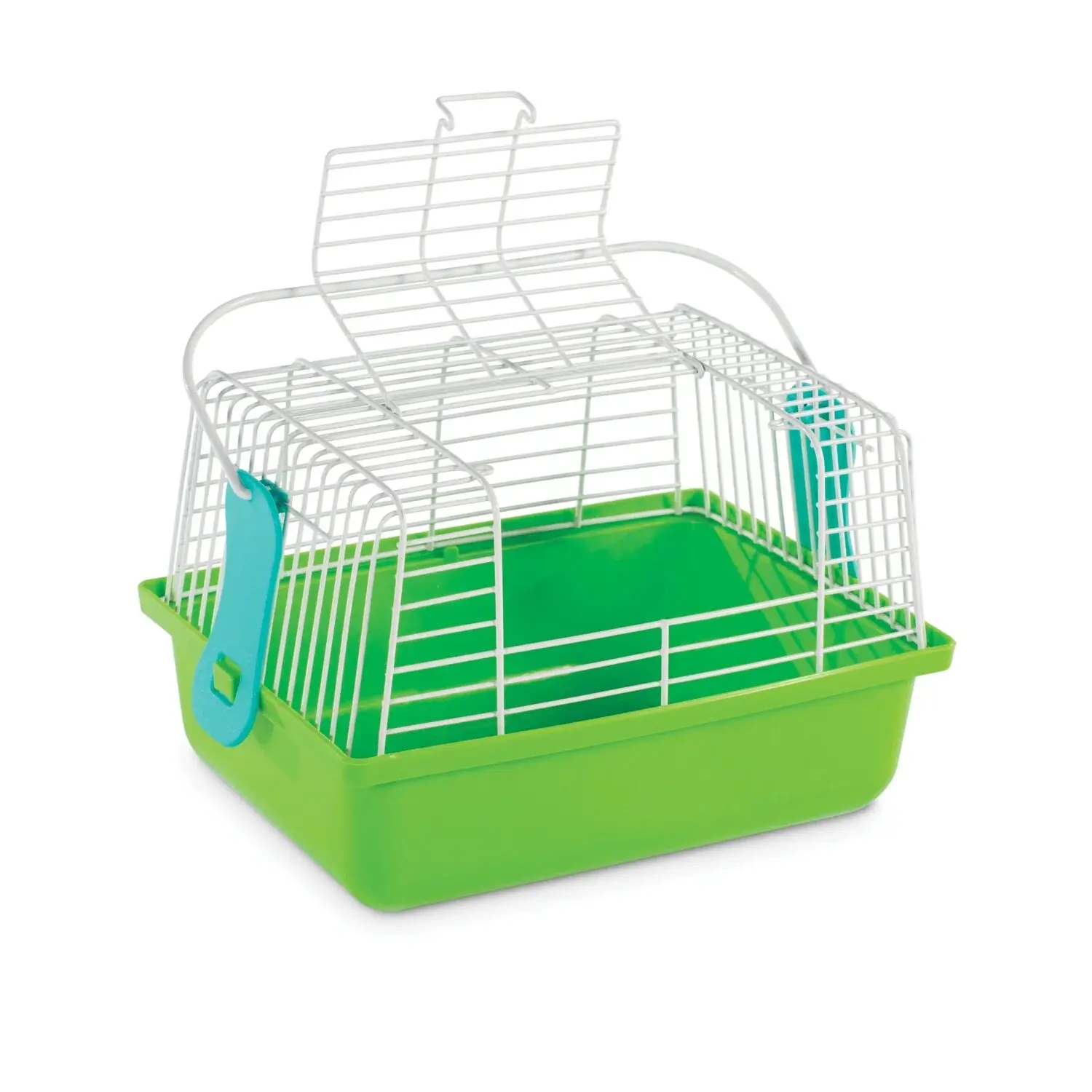 Prevue Pet Products Travel Cage for Birds & Small Animals Green PP-SP1304GREEN Top Loading Compact Carry Cage with Large Door & Removable Perch