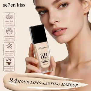 Se7en Kiss 24h Long-Lasting Bb Cream, Waterproof Sweat-Proof Matte Foundation, Oil Control Full Coverage Concealer, 2 Shades for All Skin Tones
