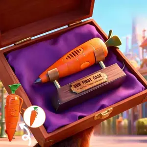 Carrot Pen, For Little One, your close fox friend, Cute 60-Second Voice Recorder for Kids, Smooth-Writing Ballpoint Pen - Fun & Creative Gifts for Kids, Kids Carrot Recorder Toy Ballpoint Pen Writing Tool with 20s Playback Feature for Children Learning