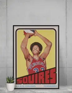 Topps Julius Irving 1972 Rookie Squires card 12x17 Poster