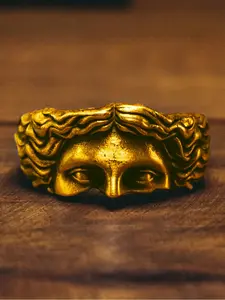 Fashion High-End Half-Face Unisex Ring Sculpture, Antique & Silver Color, Aged Craft, Memorial Gift, Holiday Gift for Friends
