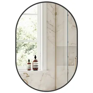 Oval Bathroom Mirror with Explosion Proof Tempered Glass, Rust Proof Aluminum Alloy Frame Wall Mirror for Over Sink Bedroom