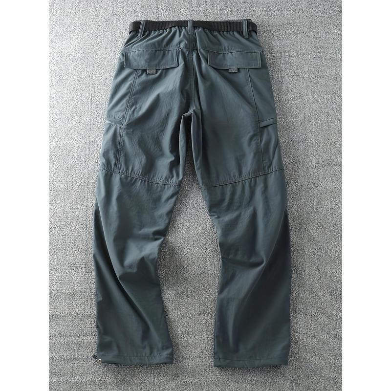 Four Seasons Thin, Multi-Pocket, Free Belt (Selected by the Knowledge), 180g/ ㎡   Polyester, Hiking & Outdoor Recreation Apparel |   Versatile Pants for Casual Attire |   Comfortable & Durable |   Ideal for Running, Camping, Fishing & Training