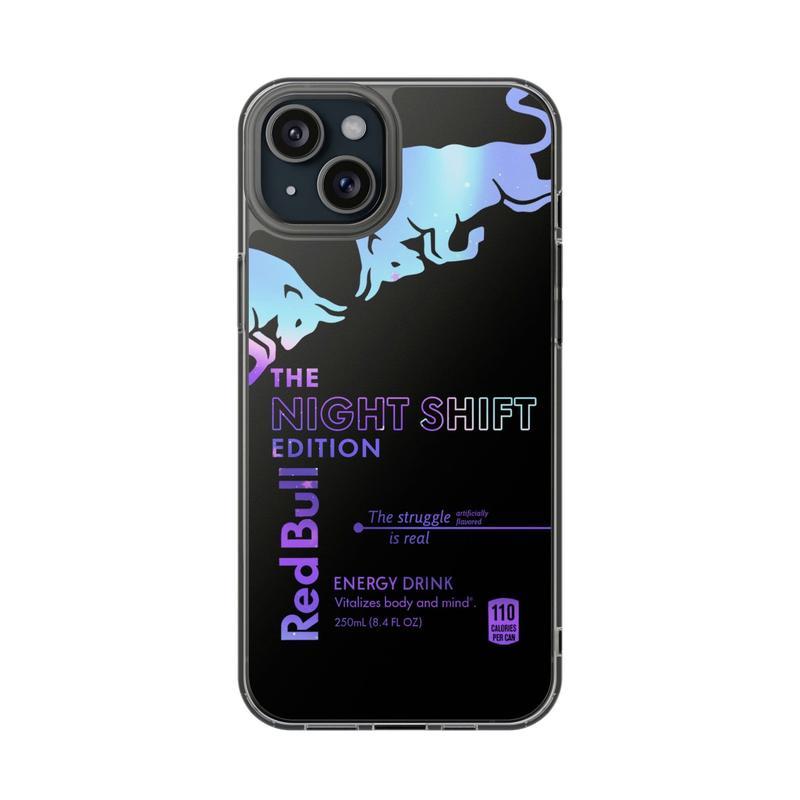 RedBull Night Shift Holographic Phone Case Compatible with iPhone X, 11, 12, 13, 14, 15, 16 Series & Galaxy Series