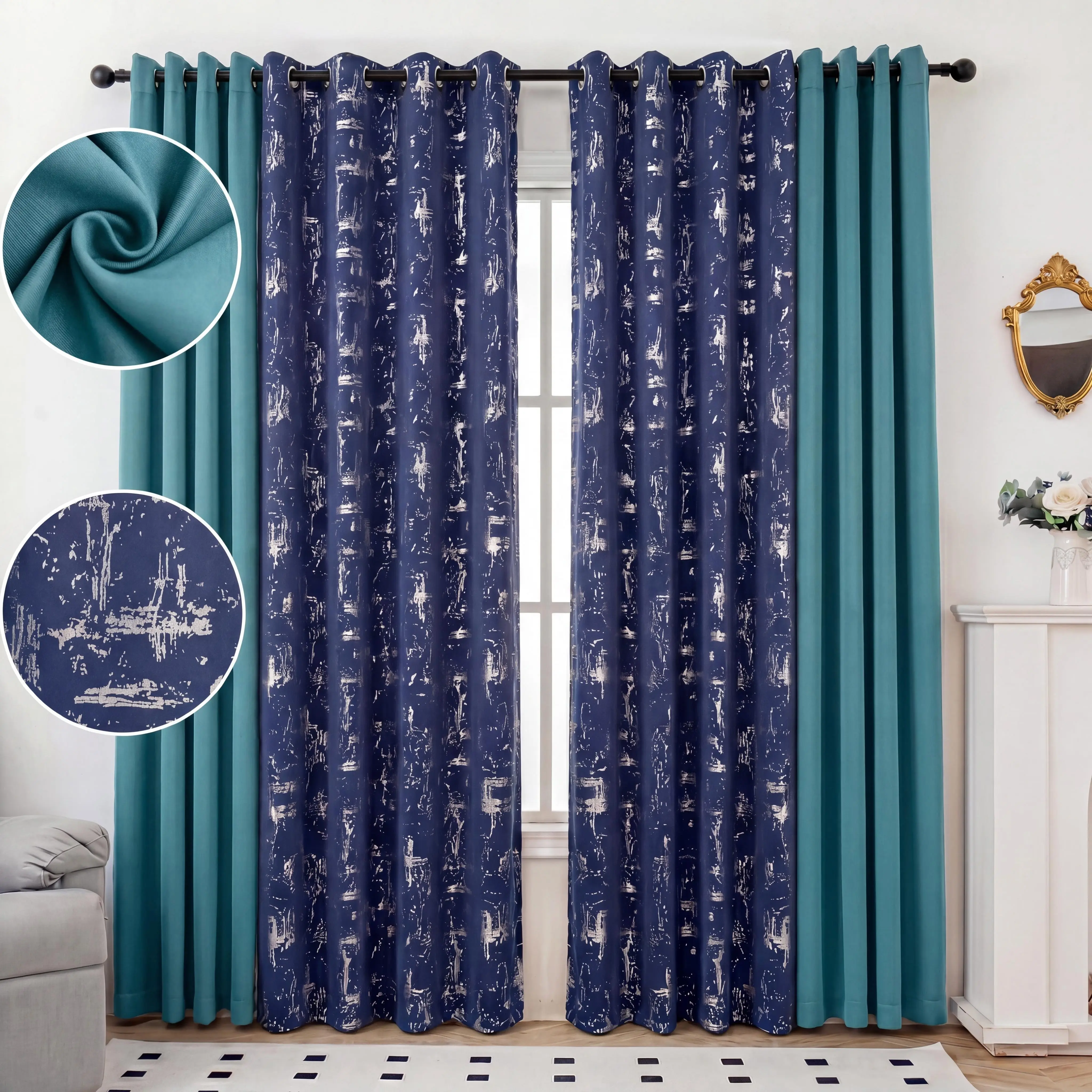 TURQUOISE+NAVY BLUE