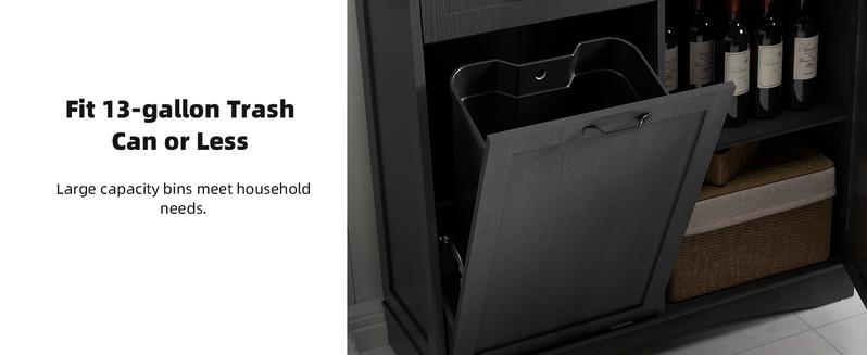 【Does Not Include Trash Can】 Spurgehom Large Capacity Storage Solution: 26 Gallon / 13 Gallon Tilt-Out Trash Cabinet with Adjustable Shelves & Drawers. This Wooden Freestanding Pantry Organizer is Perfect for Kitchen, Living Room, or Dining Room 【Does Not Include Trash Can】 Spurgehom Large Capacity Storage Solution: 26 Gallon / 13 Gallon Tilt-Out Trash Cabinet with Adjustable Shelves & Drawers. This Wooden Freestanding Pantry Organizer is Perfect for Kitchen, Living Room, or Dining Room